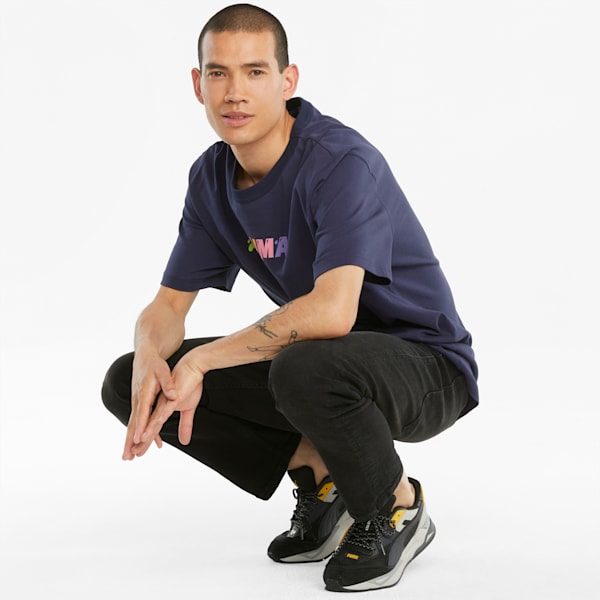 Downtown Logo Relaxed Firt Men's T-Shirt, Peacoat, extralarge-IND
