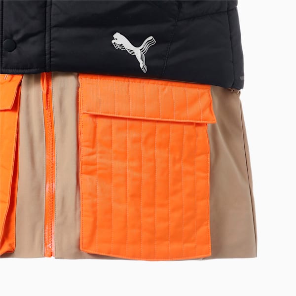 バスケットボール QUAD ウーブン ジャケット ウィメンズ, Puma Black-Vibrant Orange, extralarge-JPN
