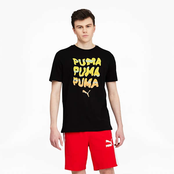 Streetwear Men's Graphic Tee, Puma Black-Tiedye, extralarge