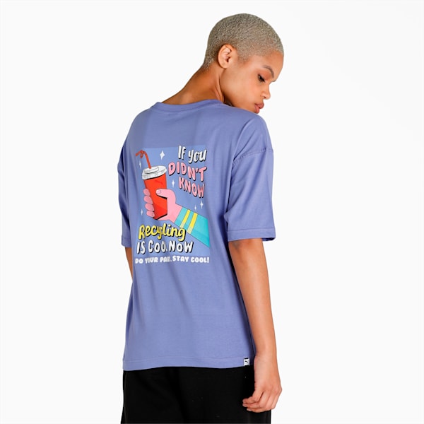 Downtown Graphic Women's T-Shirt, Hazy Blue