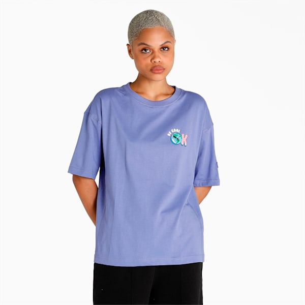 Downtown Graphic Women's T-Shirt, Hazy Blue