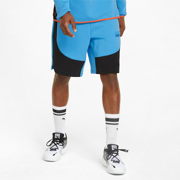 Dime Men's Basketball Shorts, Bleu Azur-Puma Black, extralarge