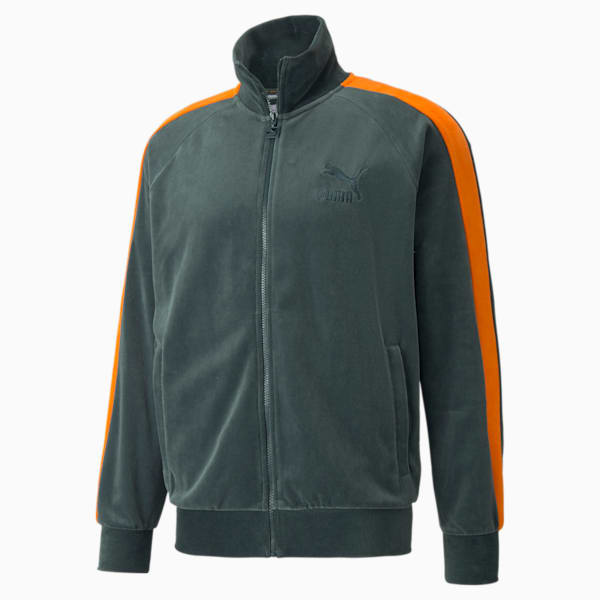 Iconic T7 Velour Men's Track Jacket, Green Gables, extralarge-IND