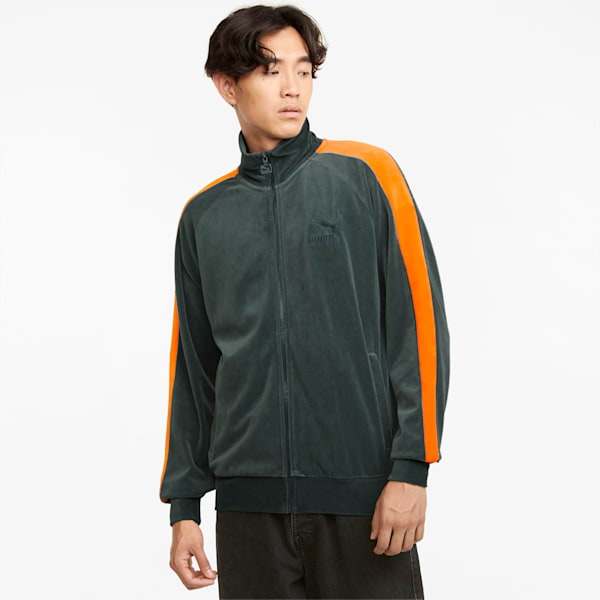 Iconic T7 Velour Men's Track Jacket, Green Gables, extralarge-IND