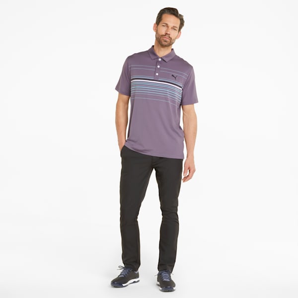 Mattr Canyon Men's Golf Polo Shirt, Purple Charcoal-Puma Black