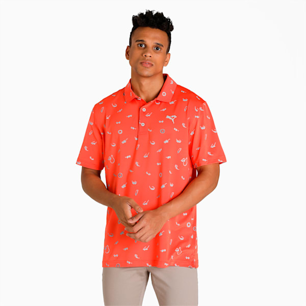 Mattr Sunnies Men's Golf Polo, Hot Coral-High Rise, extralarge-IND