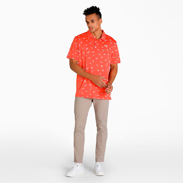 Mattr Sunnies Men's Golf Polo, Hot Coral-High Rise, extralarge-IND