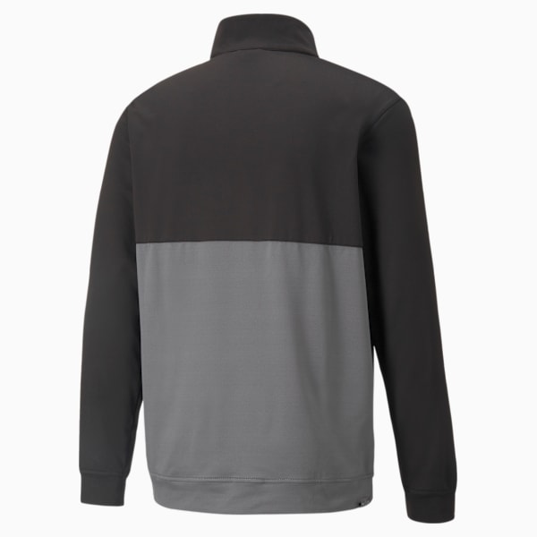 Gamer Colourblock Quarter-Zip Men’s Golf Pullover, Puma Black-QUIET SHADE, extralarge