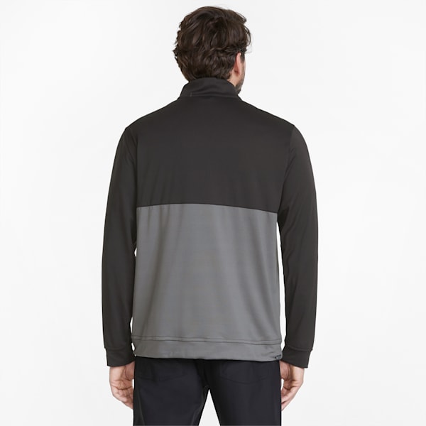 Gamer Colourblock Quarter-Zip Men’s Golf Pullover, Puma Black-QUIET SHADE, extralarge-GBR