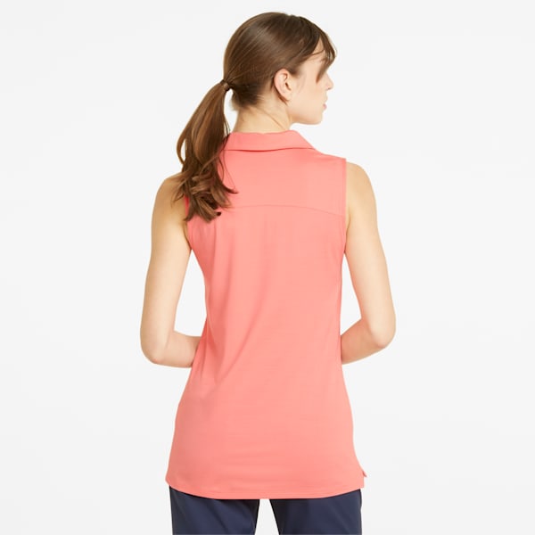 CLOUDSPUN Coast Sleeveless Women's Golf Polo, Carnation Pink Heather