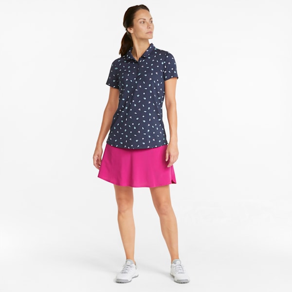 Mattr Tropics Women's Golf Polo Shirt, Navy Blazer-Festival Fuchsia