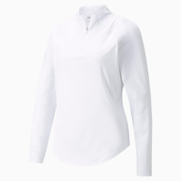 Shine Quarter-Zip Women's Golf Pullover, Bright White
