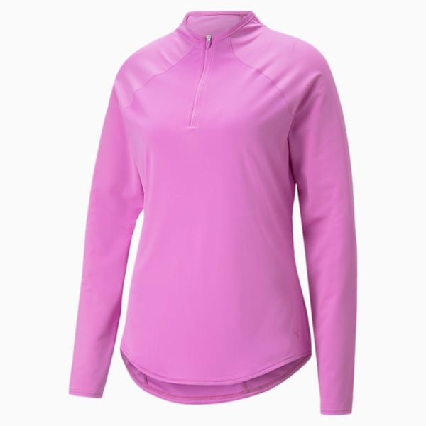 Shine Quarter-Zip Women's Golf Pullover, Mauve Pop