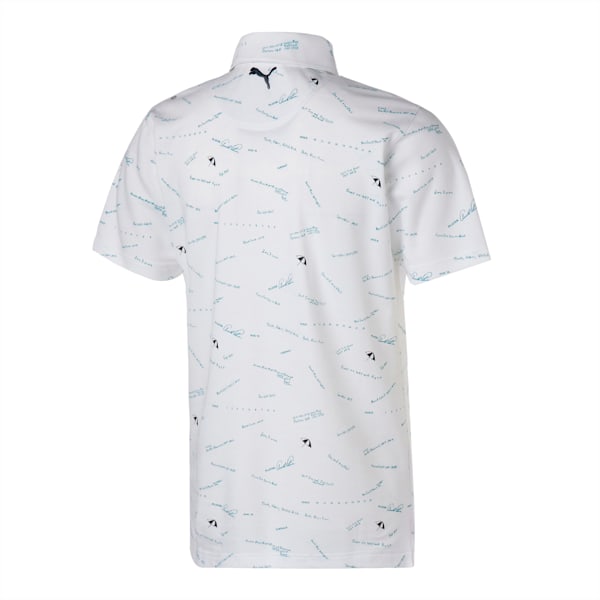 メンズ ゴルフ PUMA x ARNOLD PALMER スコアカード ポロシャツ, Bright White-Navy Blazer