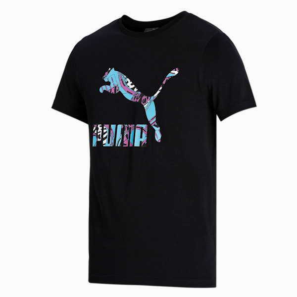 Front Graphic Slim Fit Men's T-Shirt, Puma Black