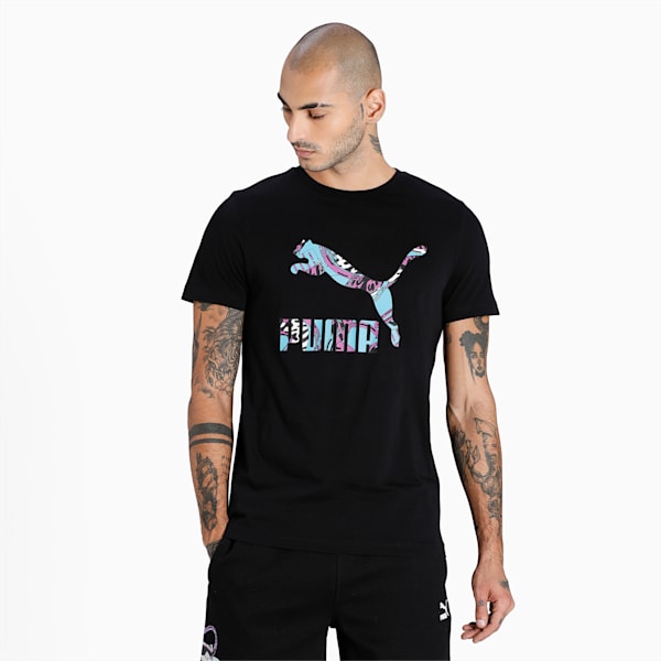 Front Graphic Men's Slim Fit Polo T-Shirt, Puma Black, extralarge-IND