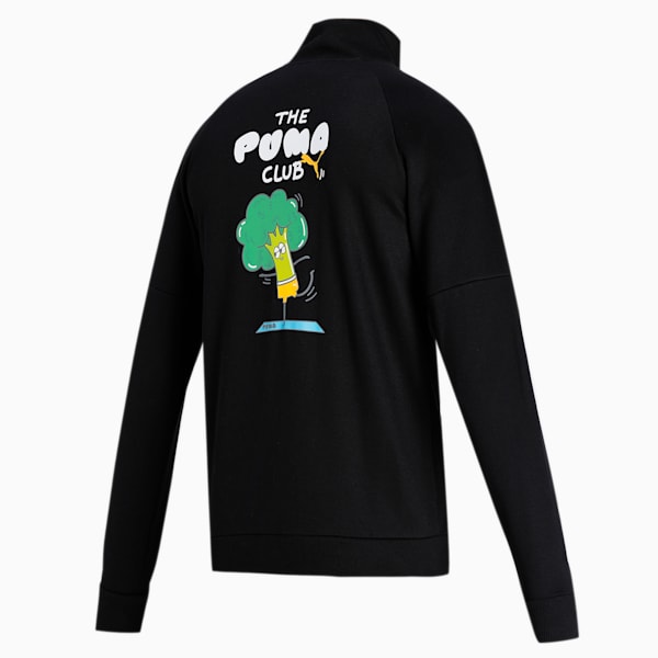 Graphic Slim Fit Men's Full Zip Slim Fit Jacket, Puma Black, extralarge-IND