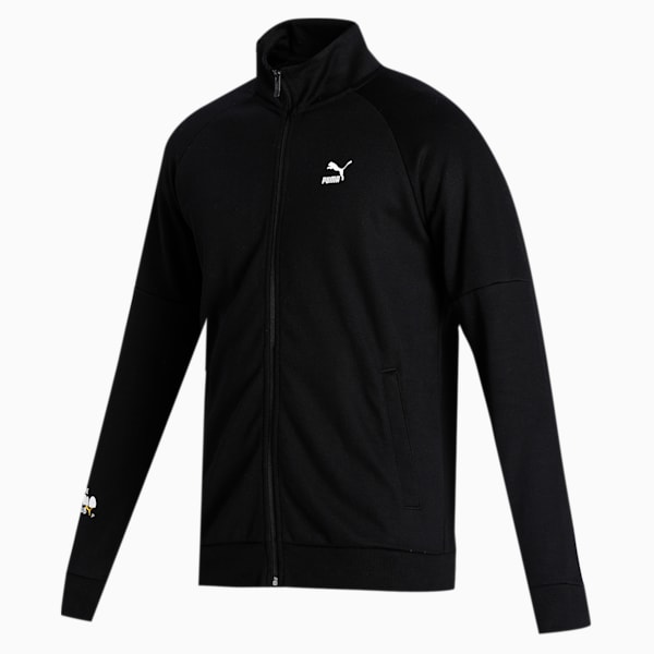 Graphic Slim Fit Men's Full Zip Slim Fit Jacket, Puma Black, extralarge-IND