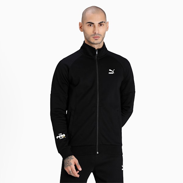 Graphic Slim Fit Men's Full Zip Slim Fit Jacket, Puma Black, extralarge-IND