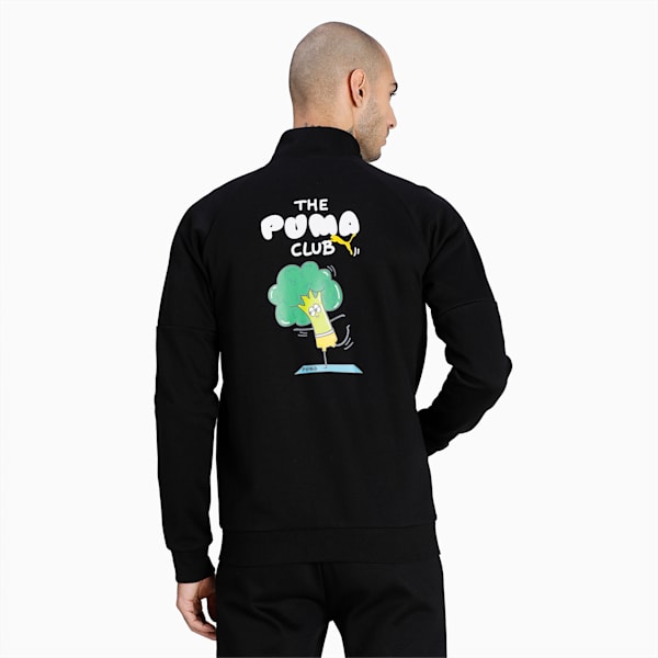 Graphic Slim Fit Men's Full Zip Slim Fit Jacket, Puma Black, extralarge-IND