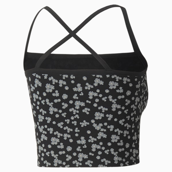 Floral Women's Slim Fit Bralette, Puma Black-AOP, extralarge-IND