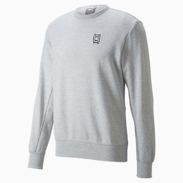 Pivot Crew EMB Basketball Pullover Men, Light Gray Heather