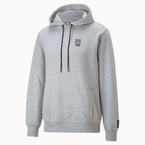 Sudadera con gorra basketball hombre Pivot EMB, Light Gray Heather, extralarge