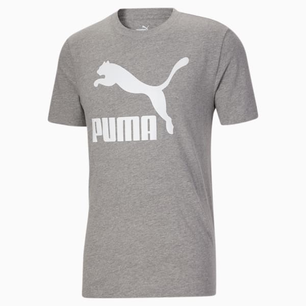 Camiseta Classics con logo para hombre, Medium Gray Heather-Puma White