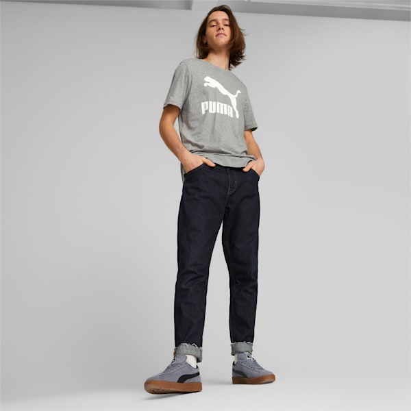 Classics Logo Men's Tee, Medium Gray Heather-Puma White, extralarge