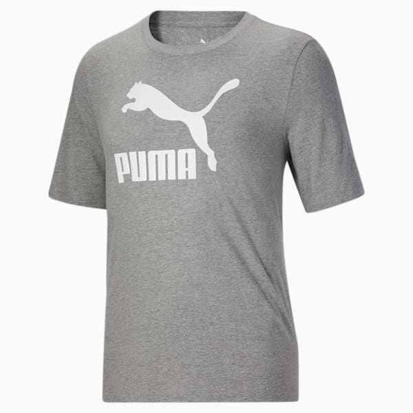 Classics Logo Men's Tee Big And Tall, Medium Gray Heather-Puma White, extralarge