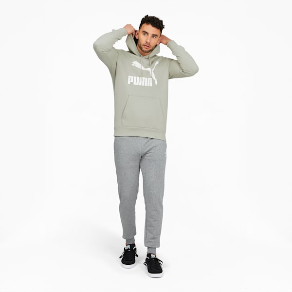 Classics Men's Logo Hoodie FL, Spring Moss-Puma White, extralarge