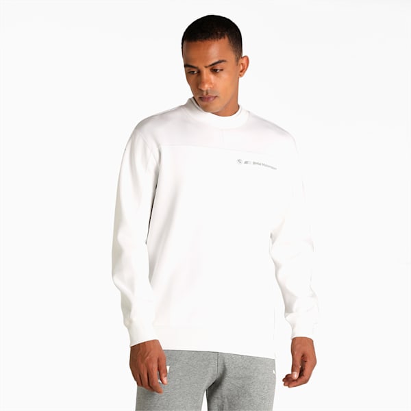 BMW M Motorsport Life Crew Neck Men's Sweater, Puma White, extralarge-IND