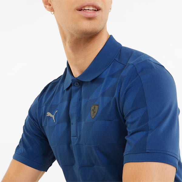 Scuderia Ferrari Style Jacquard Men's Polo Shirt, Limoges, extralarge-IND