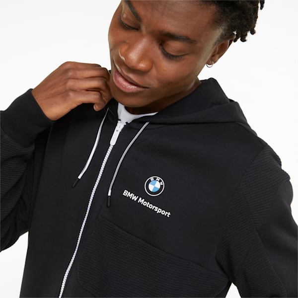 BMW M Motorsport Hooded Men's Regular Fit Sweat Jacket, Cotton Black, extralarge-IND