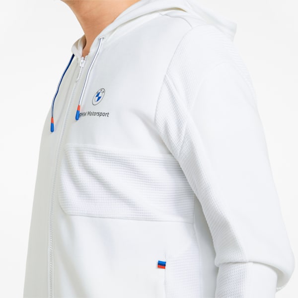 BMW M Motorsport Hooded Men's Sweat Jacket, Puma White, extralarge