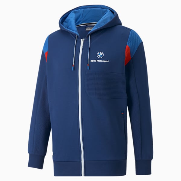 BMW M Motorsport Hooded Men's Regular Fit Sweat Jacket, Estate Blue, extralarge-IND