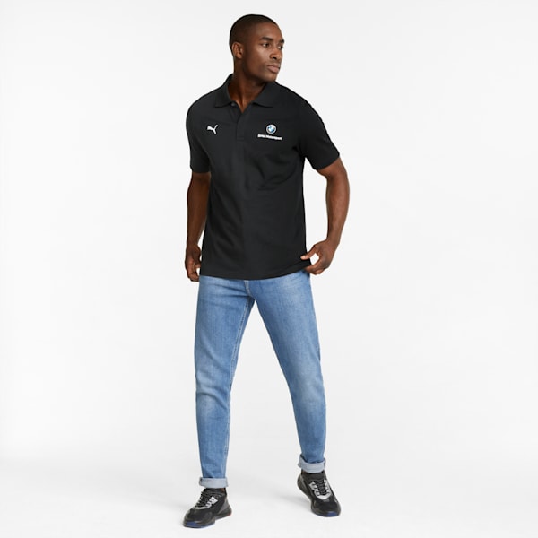 BMW M Motorsport Jacquard Men's Polo Shirt, Cotton Black, extralarge