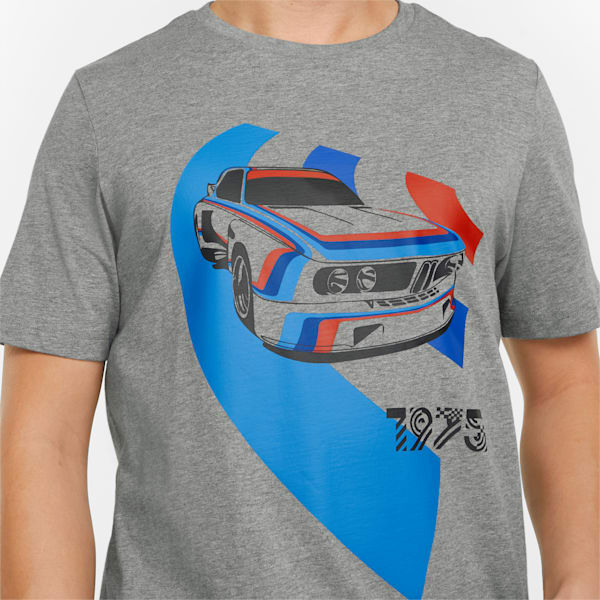 BMW M Motorsport Vintage Car Men's Tee, Medium Gray Heather, extralarge