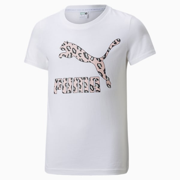 Playera deportiva juvenil con logotipo Summer Roar, Puma White, extralarge