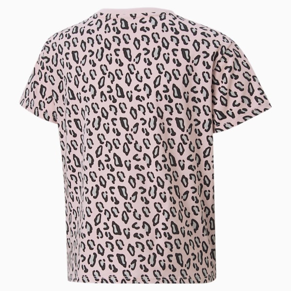 Summer Roar Printed Knotted Youth Tee, Chalk Pink-AOP