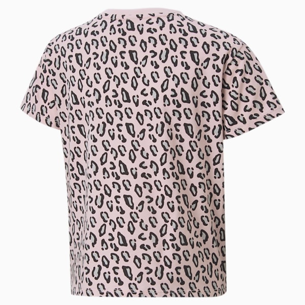 Summer Roar Printed Knotted Girl's Relaxed Fit T-Shirt, Chalk Pink-AOP, extralarge-IND