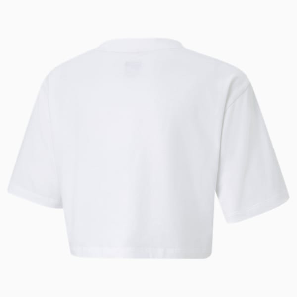 キッズ ガールズ クロップド 半袖 Tシャツ 104-152cm, Puma White