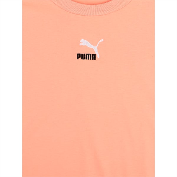 キッズ ガールズ クロップド 半袖 Tシャツ 104-152cm, Peach Pink, extralarge-IND