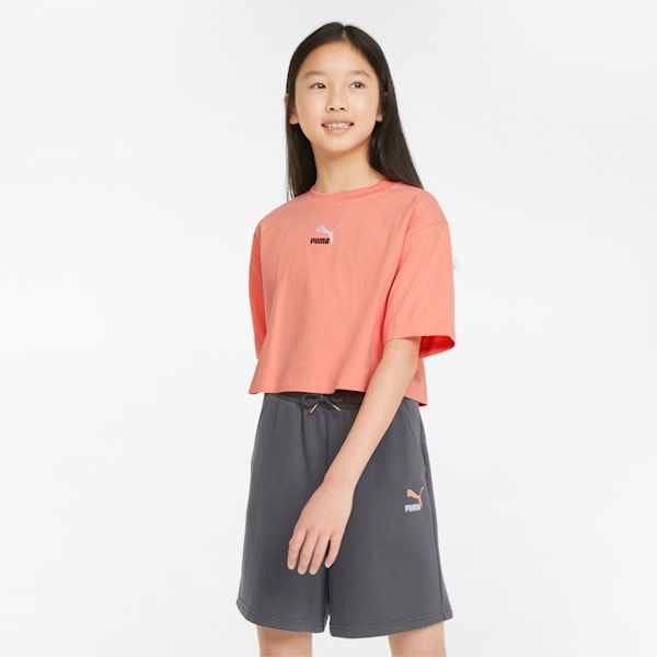 GRL Cropped Youth Tee, Peach Pink, extralarge-GBR