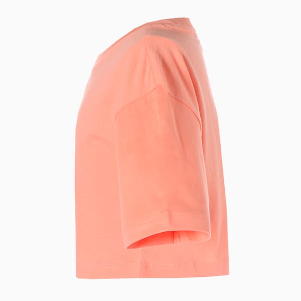 キッズ ガールズ クロップド 半袖 Tシャツ 104-152cm, Peach Pink, extralarge-JPN