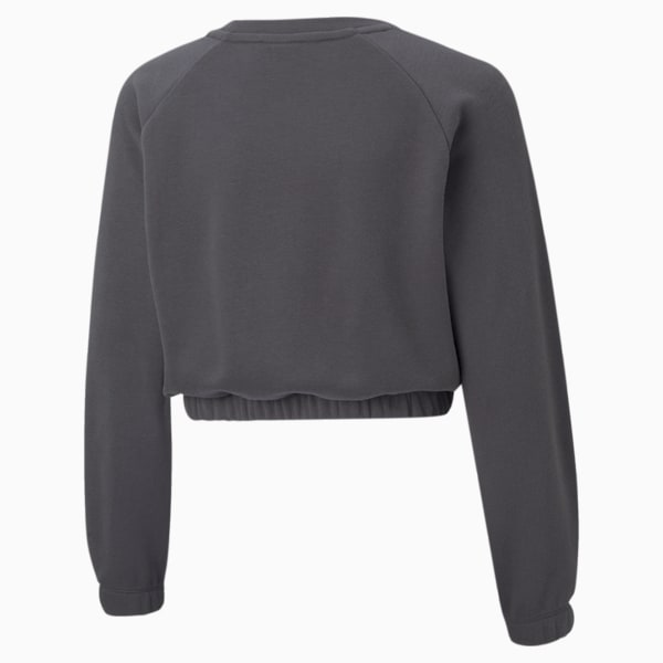 GRL Cropped Crew Neck Youth Sweater, Asphalt, extralarge-GBR