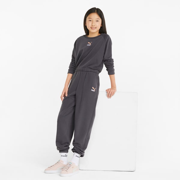 GRL Cropped Crew Neck Youth Sweater, Asphalt, extralarge-GBR