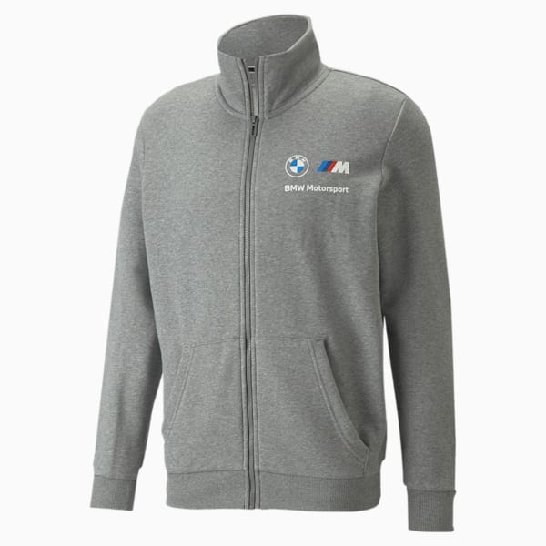 BMW M Motorsport Essentials Men's Sweat Jacket, Medium Gray Heather, extralarge-IND