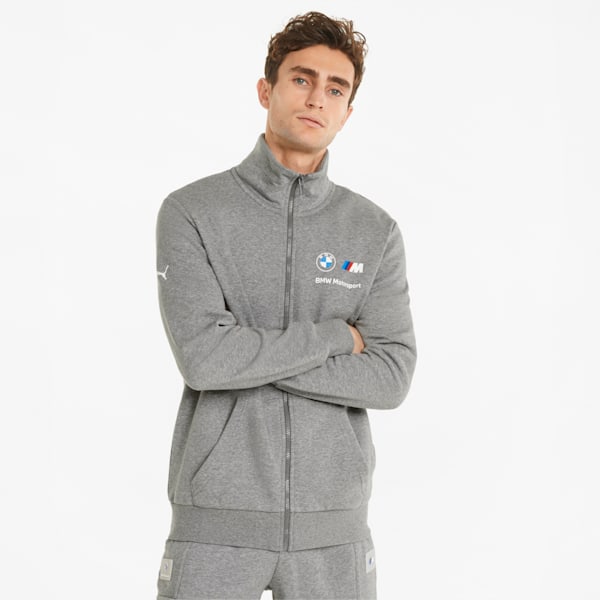 BMW M Motorsport Essentials Men's Sweat Jacket, Medium Gray Heather, extralarge-IND