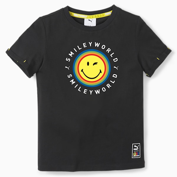 PUMA x SMILEYWORLD Kids' Tee, Puma Black, extralarge